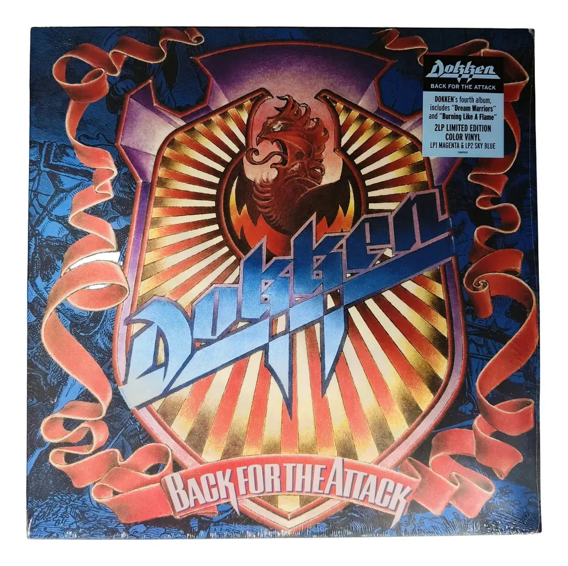 Lp Dokken- Back For The Attack 02 Lp Ltd Edit Magenta & Blue