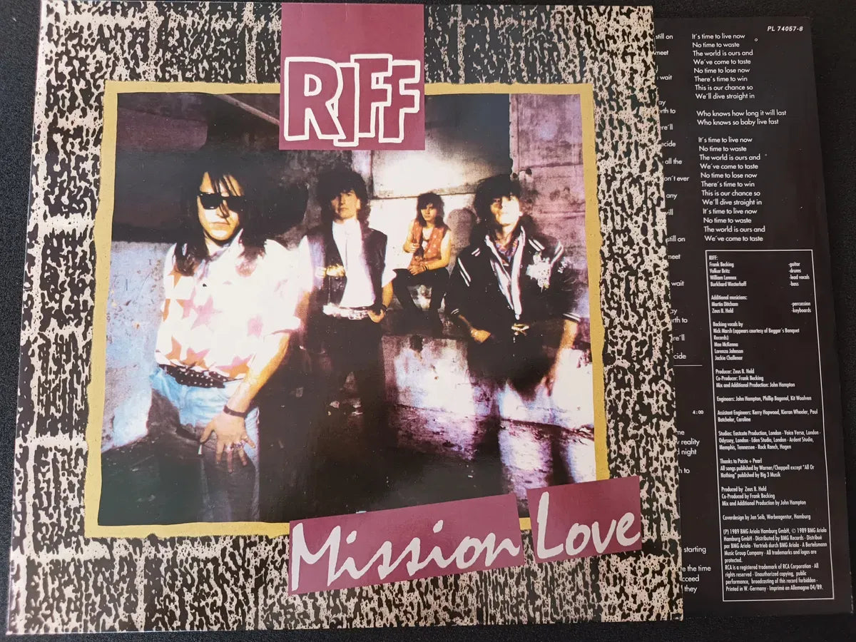 Lp Riff - Mission Love * Germany - Hard Rock - 1989
