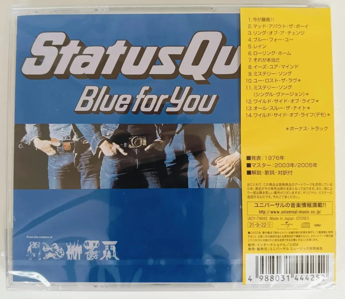 Cd Status Quo-blue For You * Japones Com Obi 5 Bonus Track