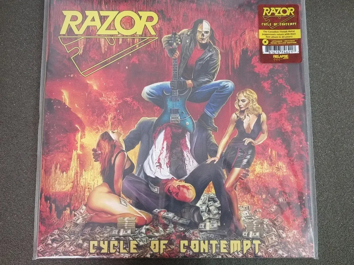 Lp - Razor - Cycle Of Contempt * Us - Yellow Neon Vinyl