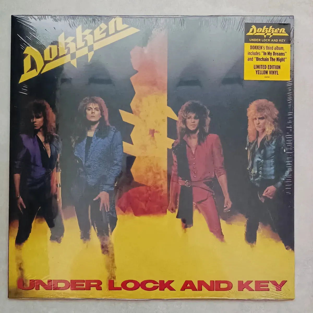Lp Dokken - Under Lock And Key (limited Yellow Vinyl)import