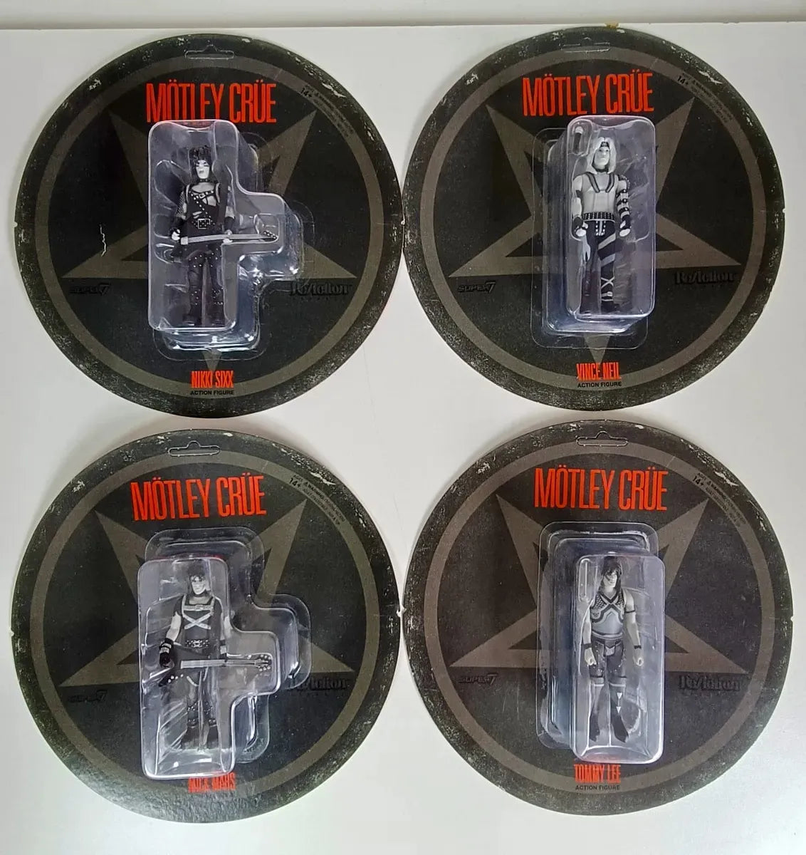 Kit 04 Bonecos Motley Crue - Shout At The Devil Super 7 Imp