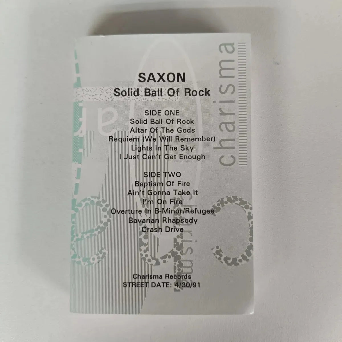 K7 Cassete -saxon-solid Ball Of Rock (promotional Copy)rara