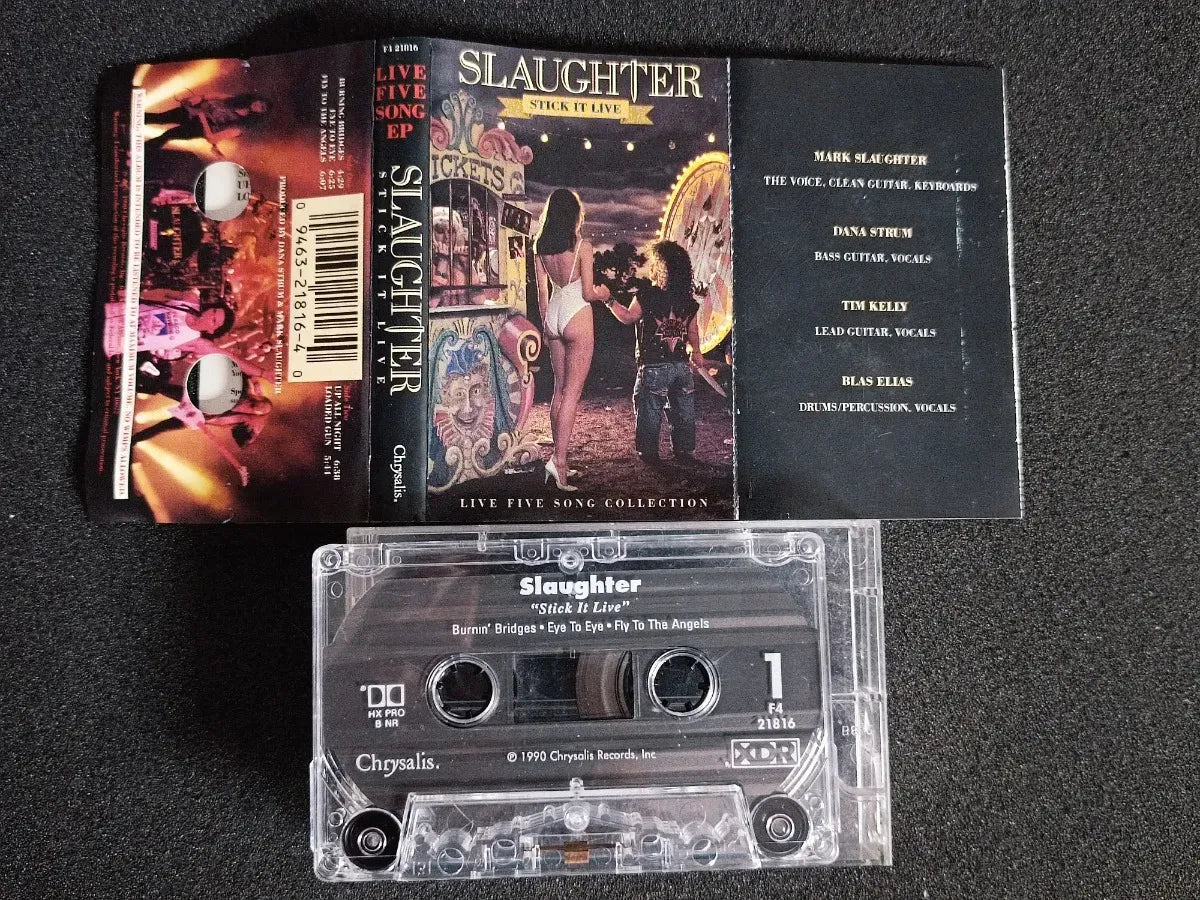 K7 - Slaughter - Stick It Live * Us - Hard Rock - 1990